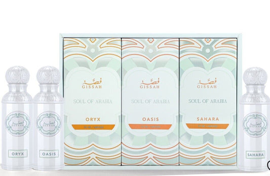 Gissah Soul Of Arabia Oryx , Oasis , And Sahara 3x50 Ml Set . Newest Release