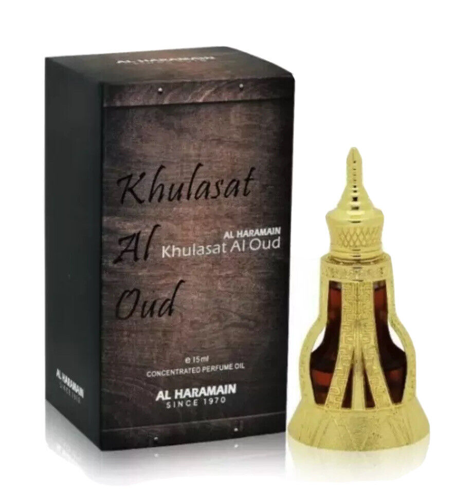 Khulasat Al Oud Attar Concentrated Perfume Oil By Al Haramain 18 Ml . USA SELLER