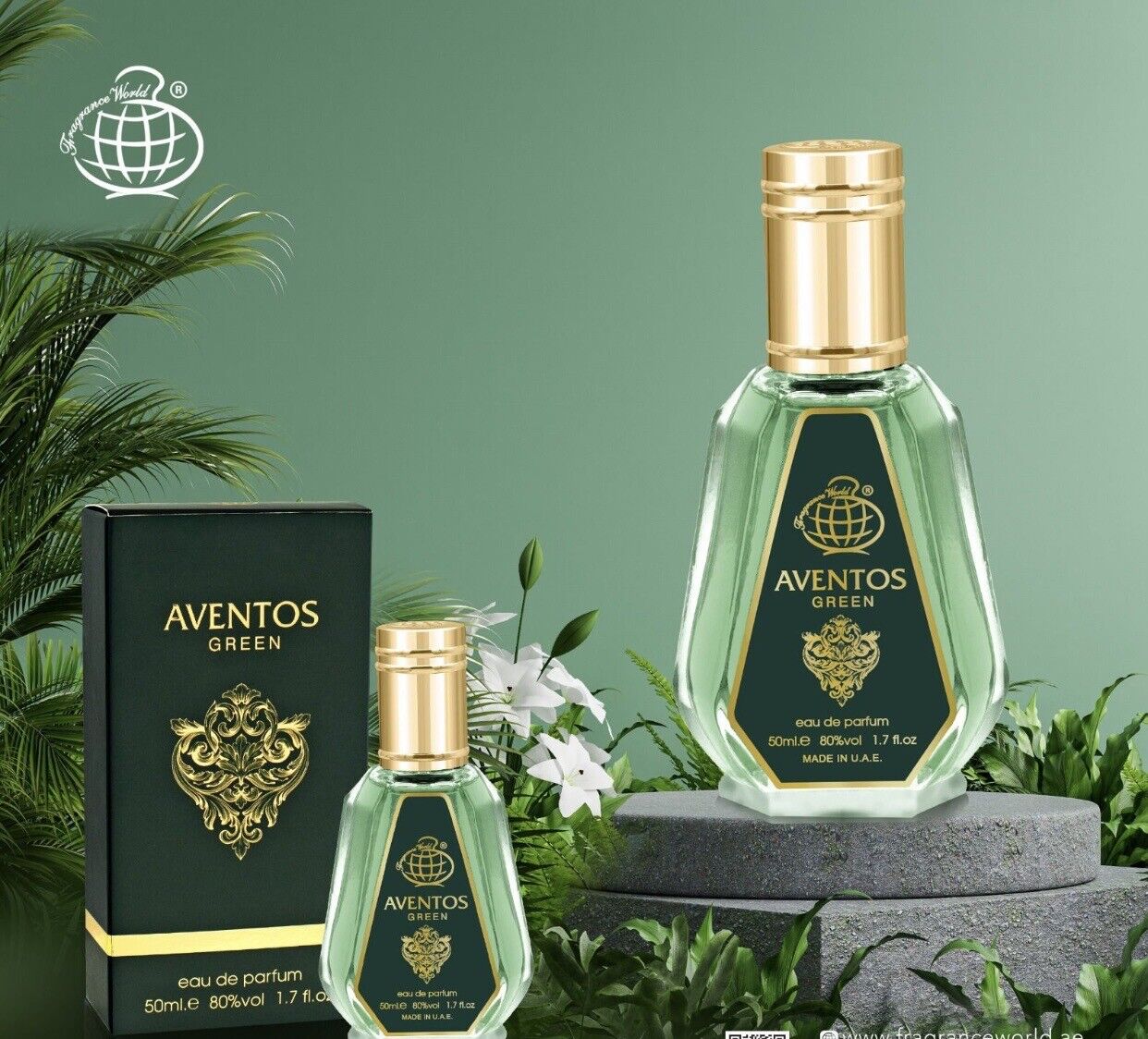 Aventos Green EDP Perfume By Fragrance World 50 ML - Super Rich UAE Version