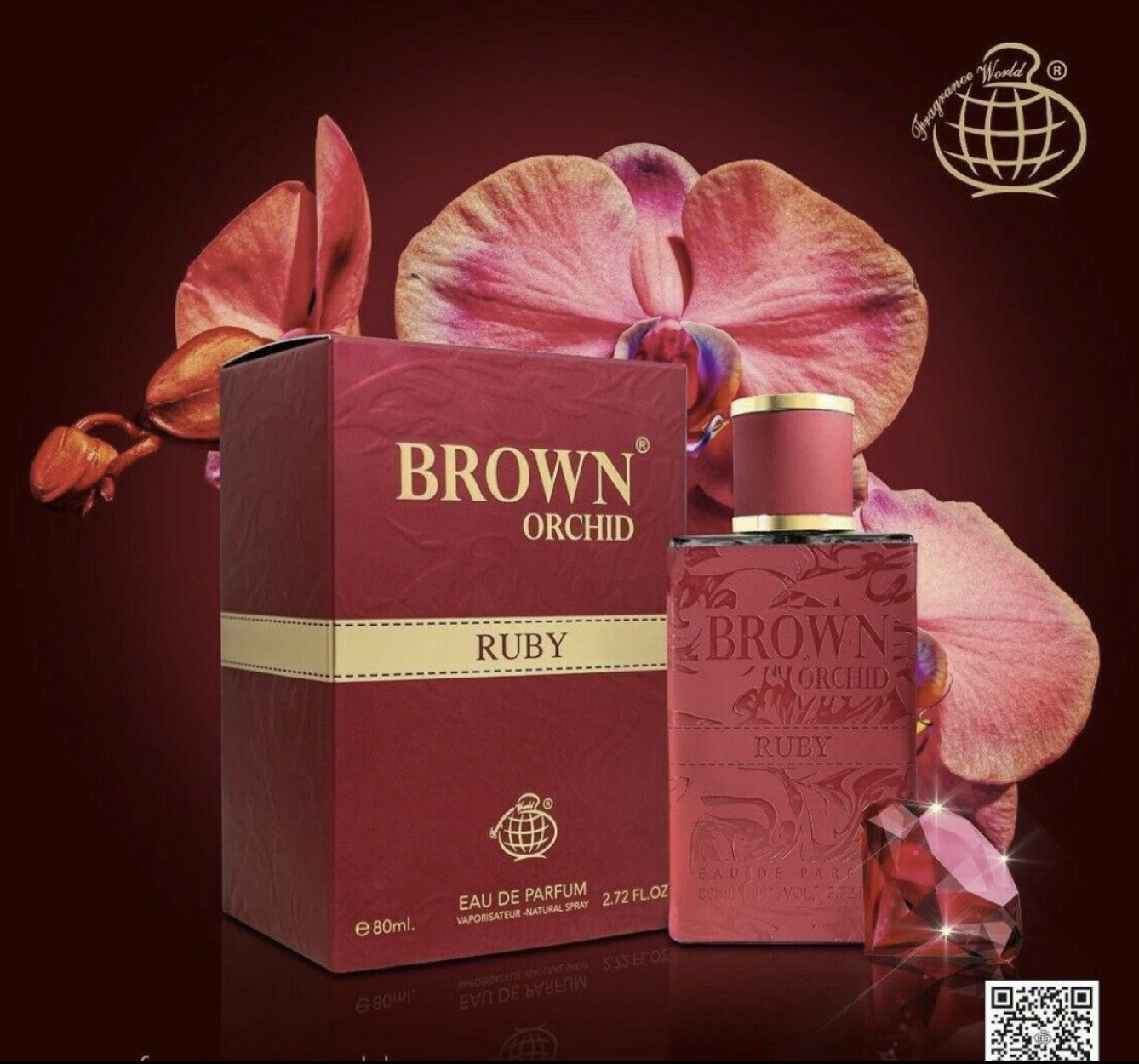 Brown Orchid RUBY Perfume By Fragrance World 80 ML - USA SELLER