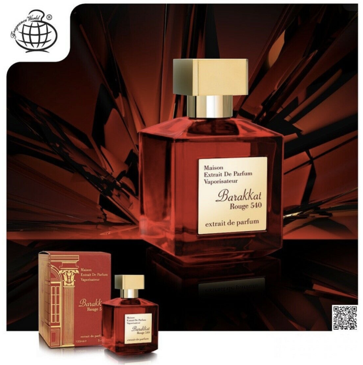Barakkat Rouge 540 Extrait Parfum By Fragrance World 100ML- UAE VERSION.