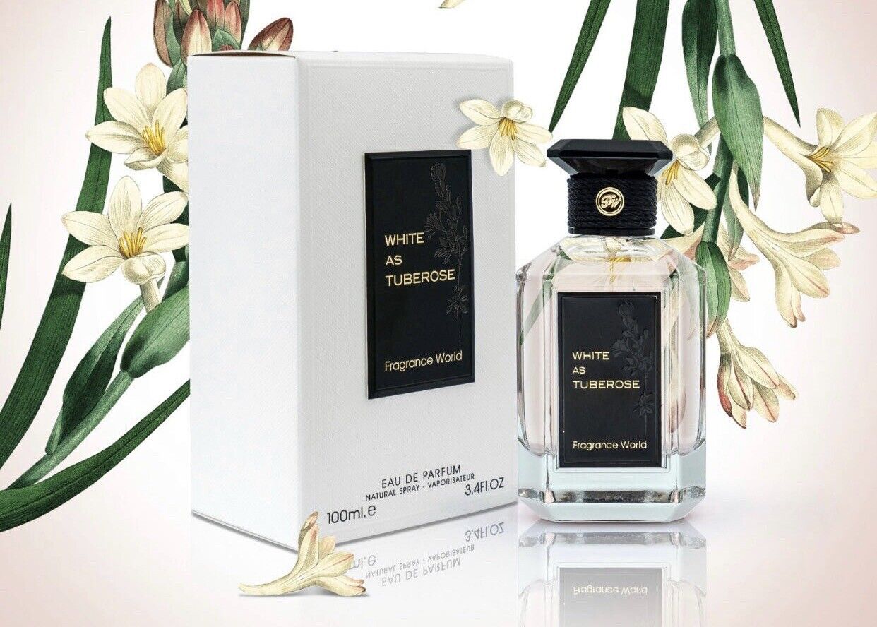White As Tuberose Eau De Parfum by Fragrance World 100ml 3.4 FL OZ - US SELLER